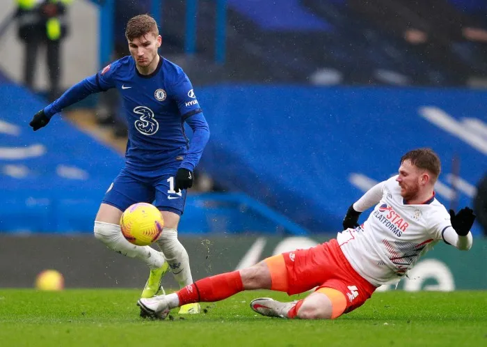 Timo Werner, durante un juego de la FA Cup