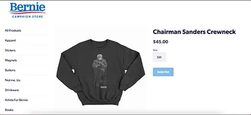 La venta de playeras con la imagen del senador