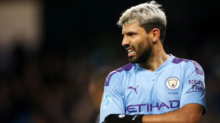 EFE Kun Agüero en partido con el City