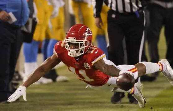 Demarcus Robinson, en acción con los Chiefs