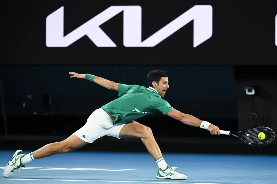 Novak Djokovic durante un duelo