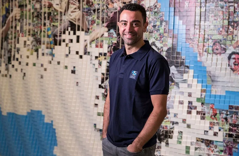 Xavi Hernández durante una sesión de fotos