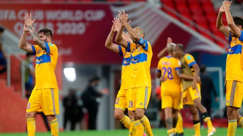 Tigres en festejo de gol