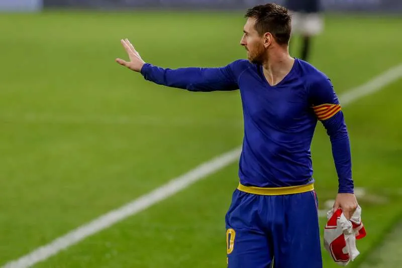 Messi en partido con Barcelona