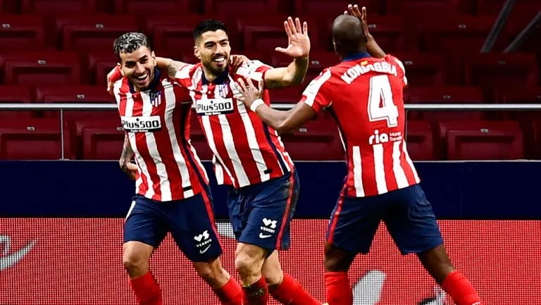 EFE Jugadores colchoneros celebrando un gol