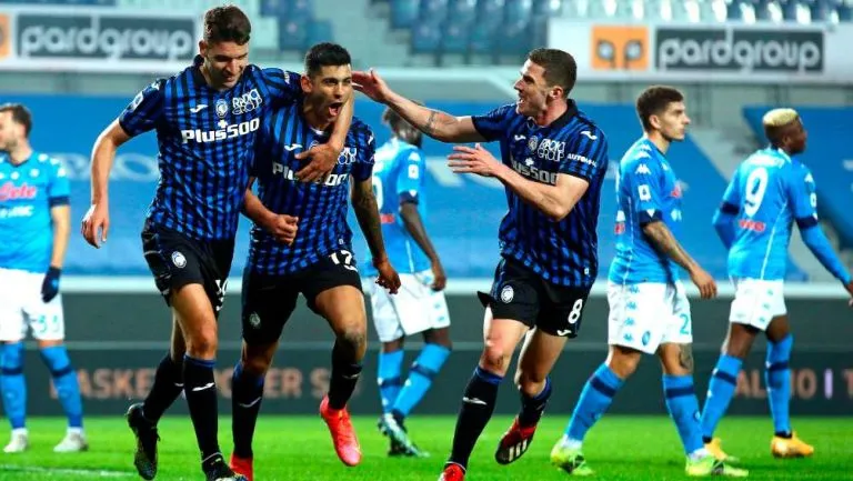 Atalanta en festejo de gol