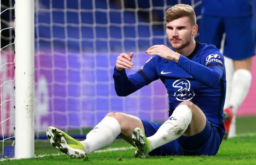 AP Timo Werner en el duelo entre el Chelsea y el Manchester United