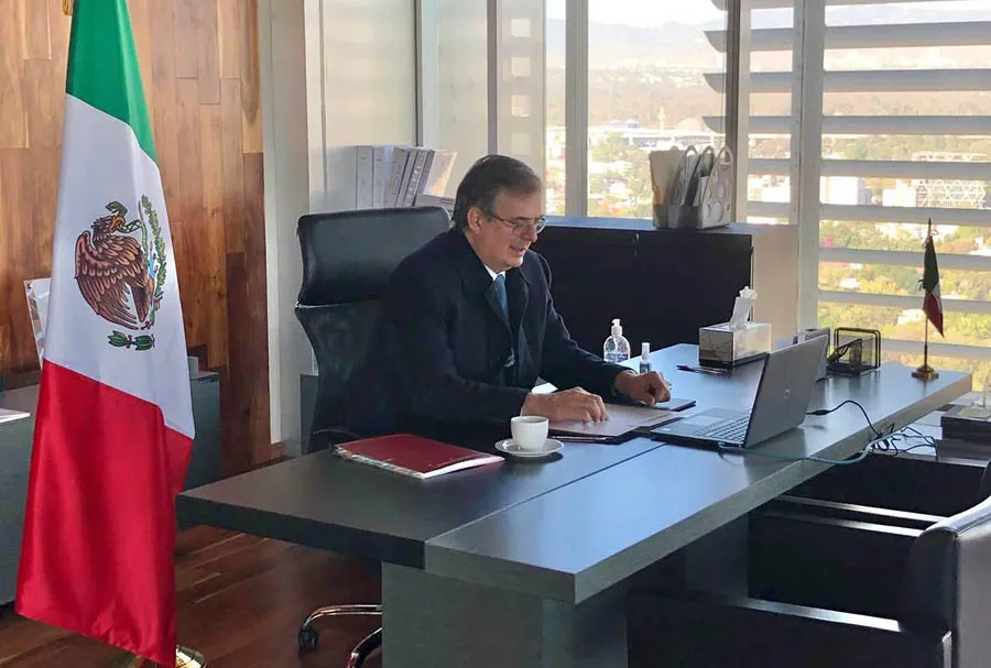 TWITTER @SRE_mx Marcelo Ebrard en reunión virtual