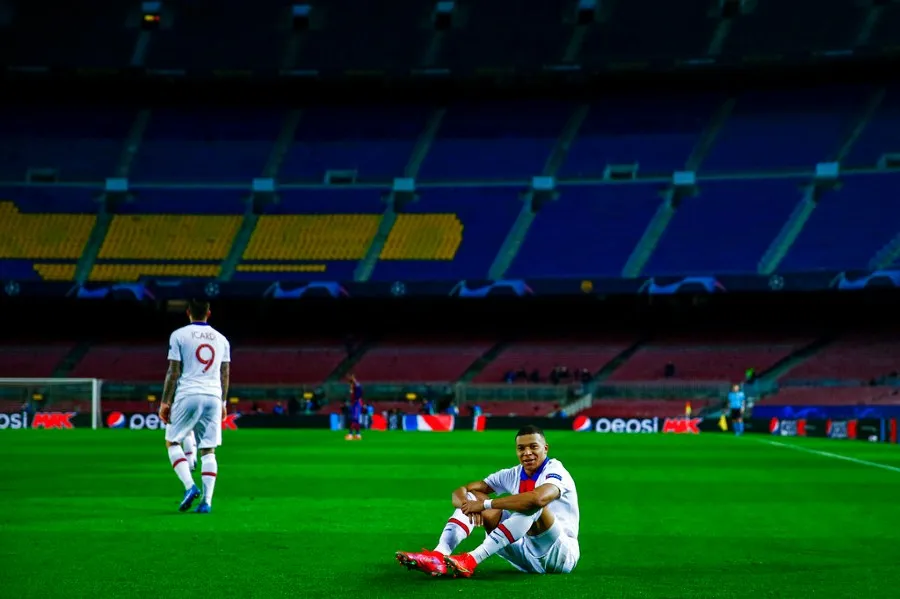 Kylian Mbappé celebrando un gol con el PSG