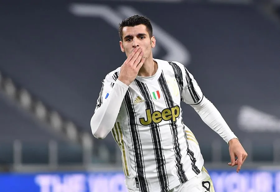 Morata celebrando un gol ante la Lazio