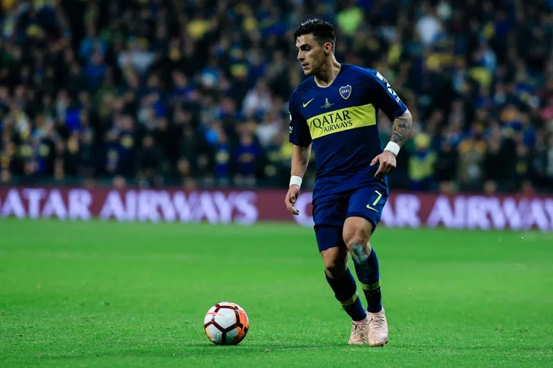 El jugador argentino en un partido con Boca Juniors