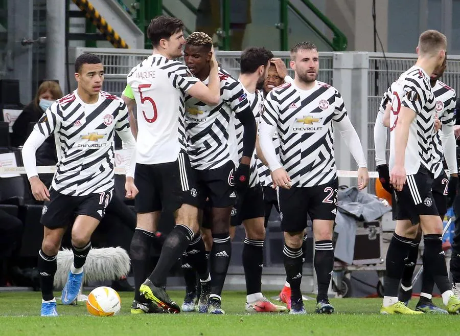 Jugadores del United celebrando un gol
