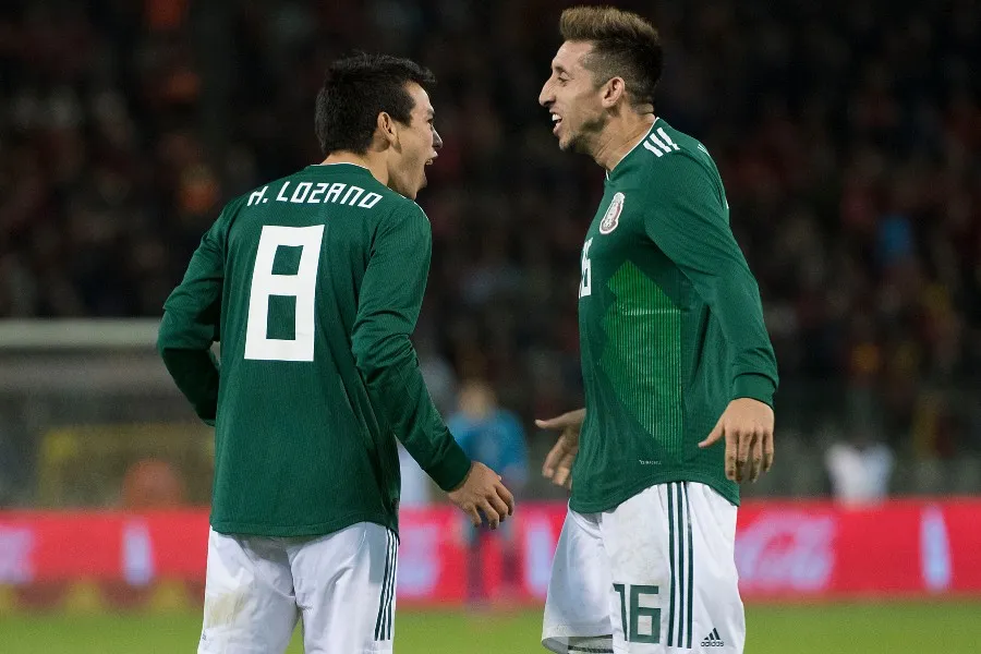 Herrera y Lozano durante un partido con el Tri