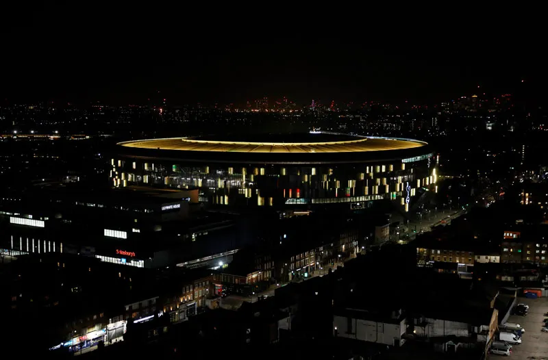Vista del exterior del Tottenham Hotspur Stadium