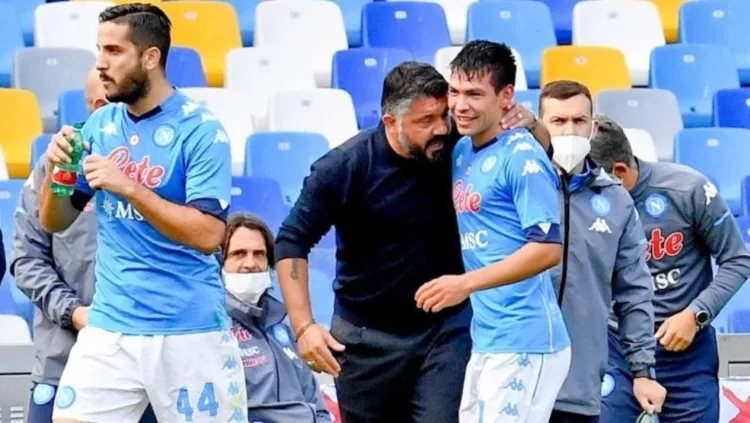EFE Gattuso y Lozano en un partido del Napoli