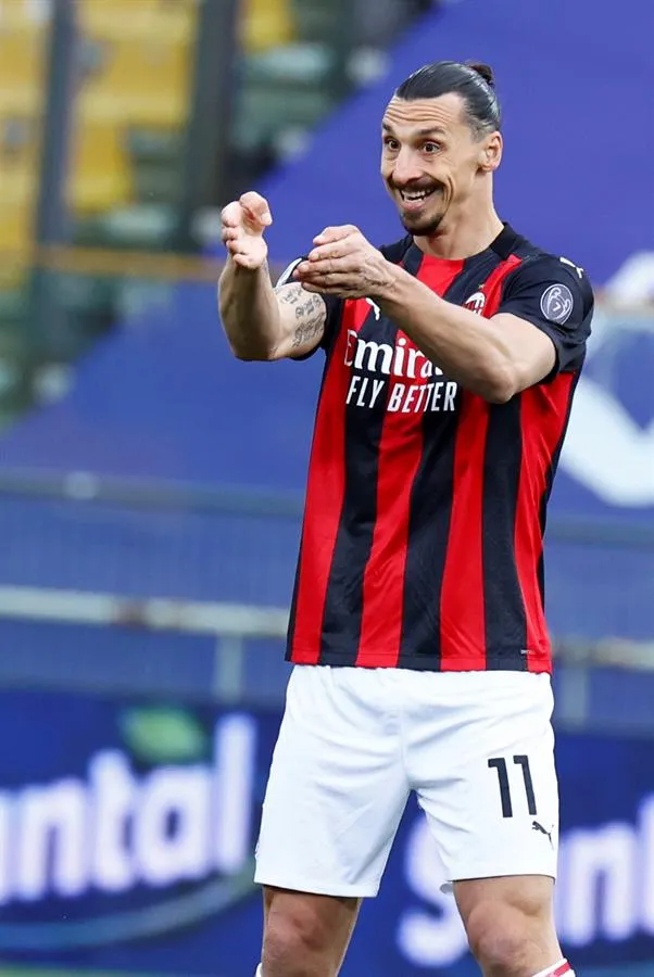 Ibrahimovic en el partido con el Milan
