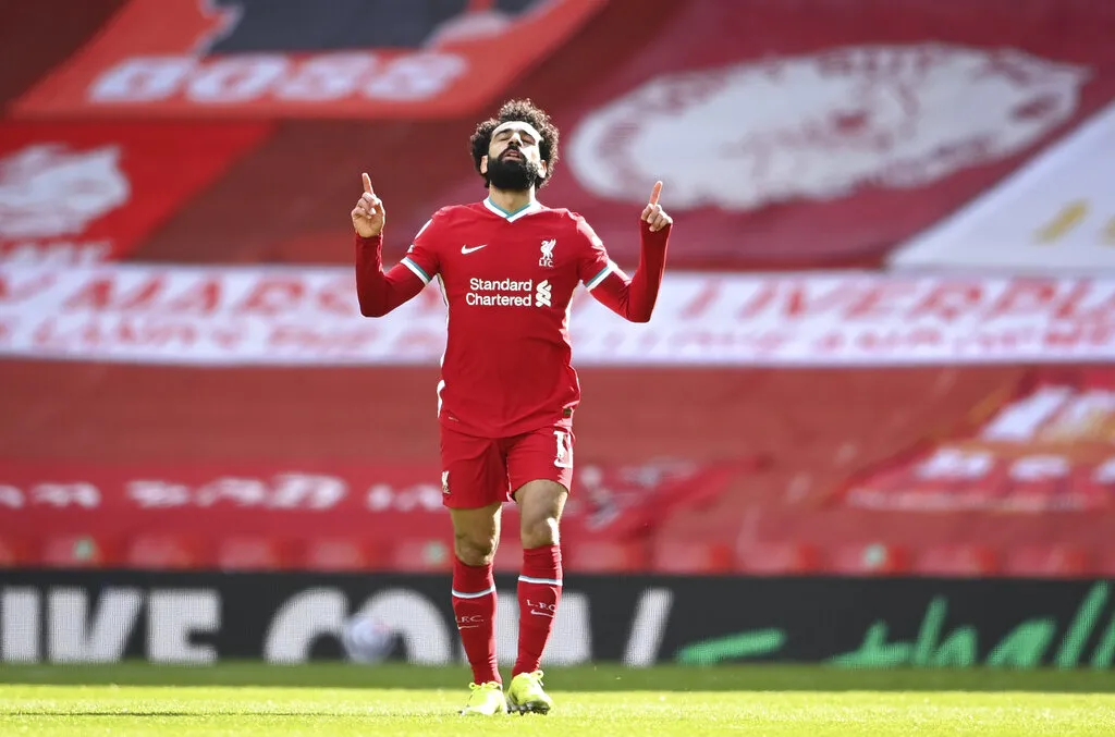 Salah en un partido con el Liverpool