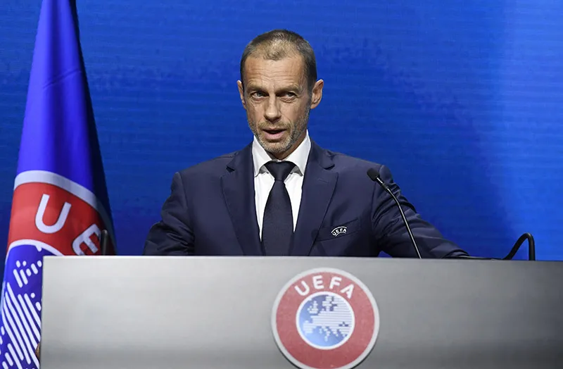 Aleksander Ceferin durante un congreso de UEFA