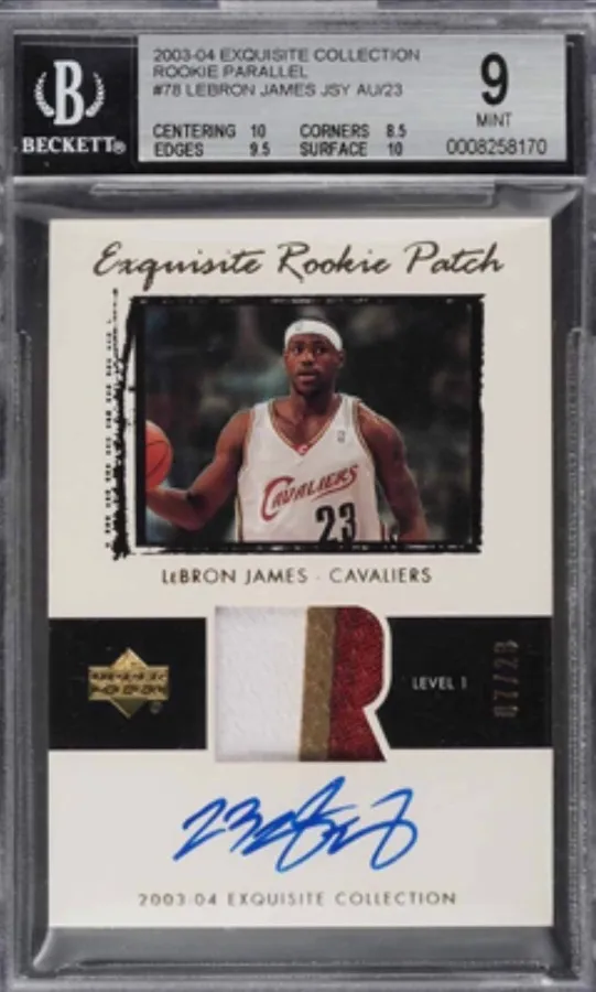 Tarjeta de Lebron James de la colección Upper Deck Exquisite RPA 2003-04