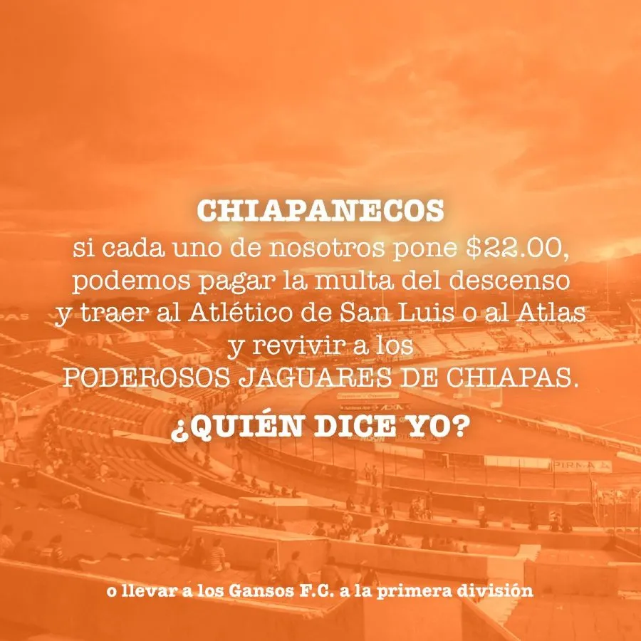 JAGUARES DE CHIAPAS Jaguares a través de Facebook