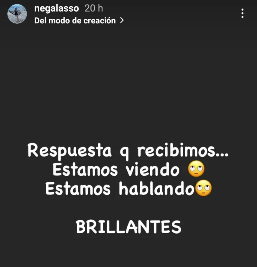 Mensaje de Galasso en sus redes sociales