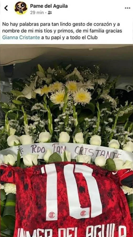 Las flores y player enviada a la familia de Immer del Águila