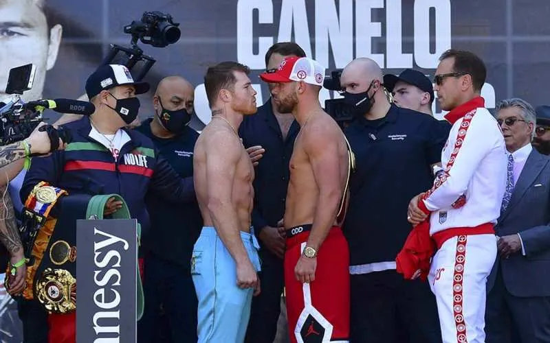 Canelo vs Saunder en pesaje