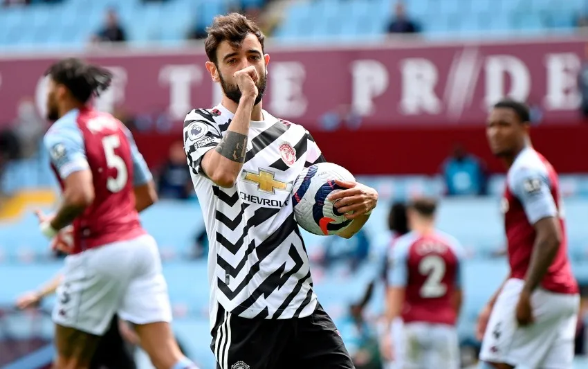 EFE Bruno Fernandes tras anotar de penalti