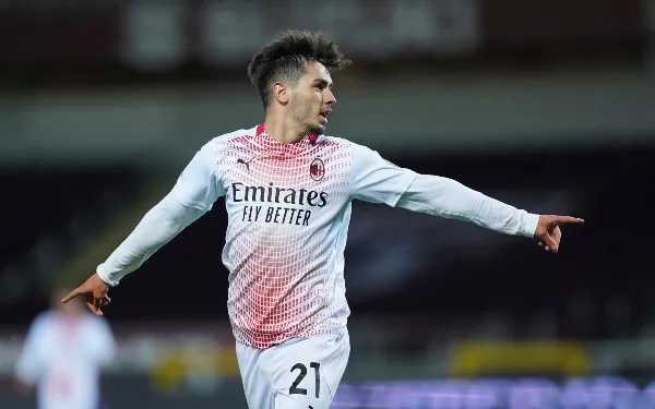 AP Brahim Díaz en festejo con Milan