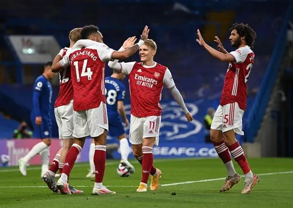 Jugadores del Arsenal en festejo