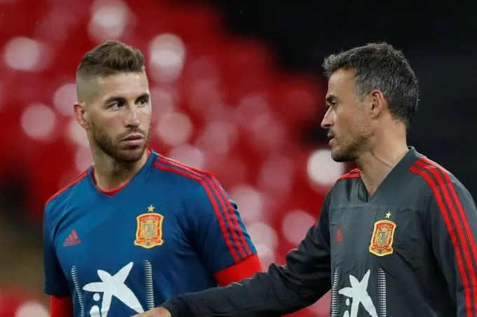 EFE Sergio Ramos y Luis Enrique, en un entrenamiento