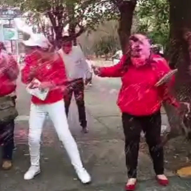 ESPECIAL Diputada agredida con pintura