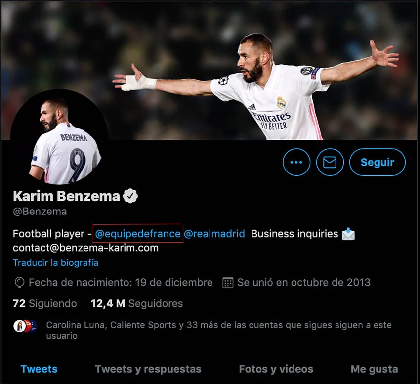 TWITTER @BENZEMA Benzema puso de nuevo ser parte de la selección de Francia