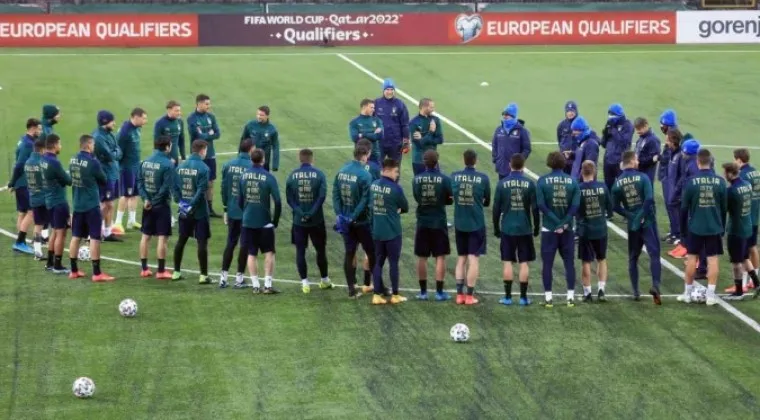 Selección de Italia en un entrenamiento