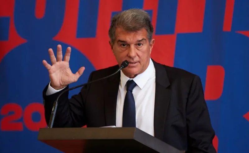 Joan Laporta durante una conferencia de prensa
