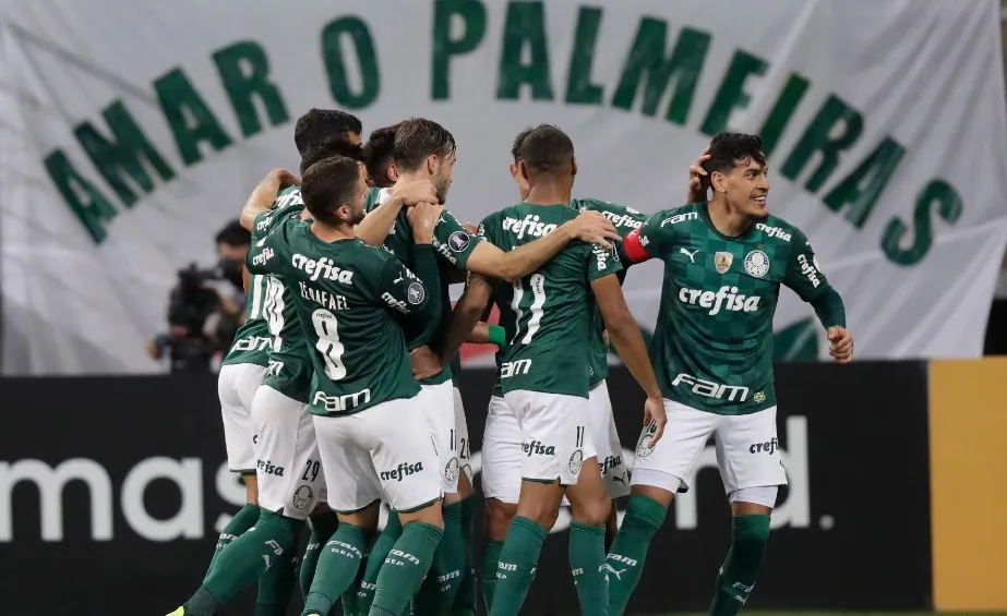 AP Jugadores de Palmeiras celebrando gol