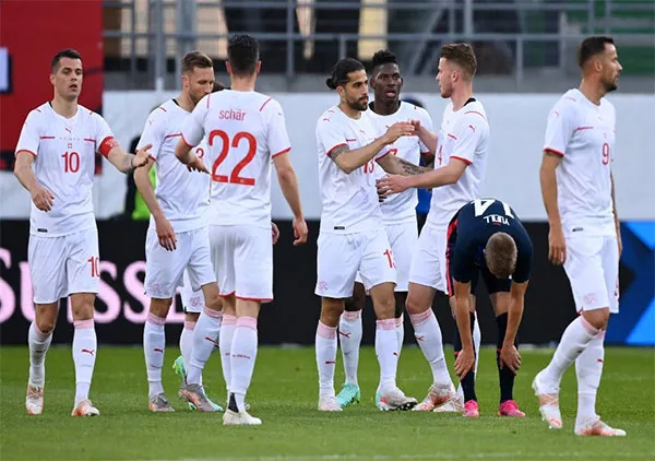 AP Jugadores suizos en el partido vs Estados Unidos