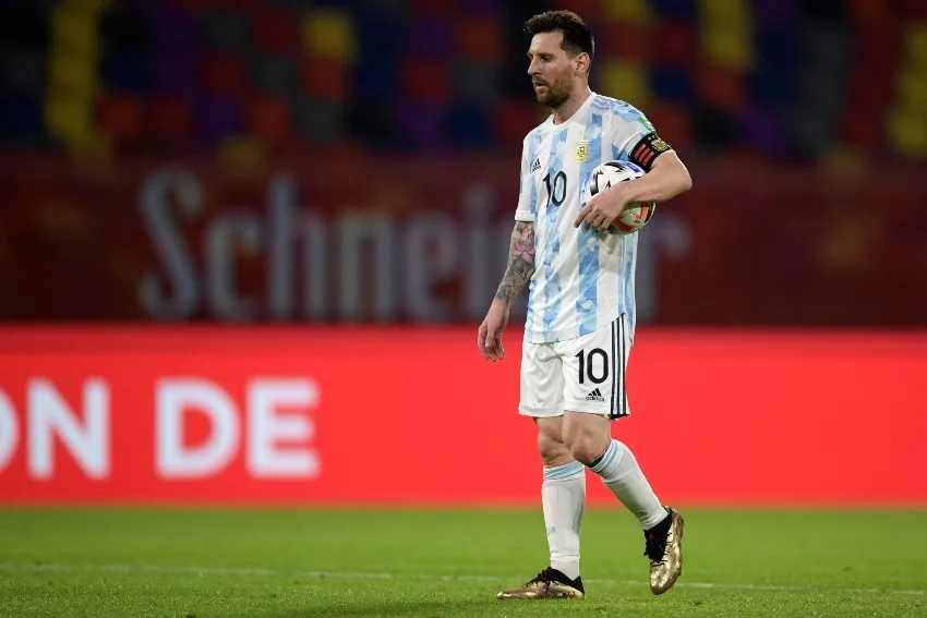 Lionel Messi en un partido con Argentina