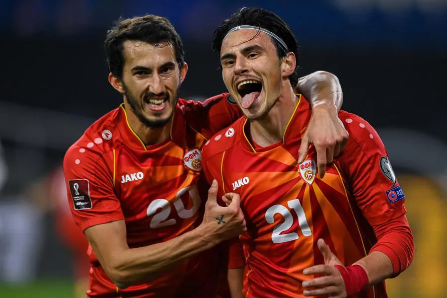 EFE Eljif Elmas celebra el tanto de la victoria de los macedonios