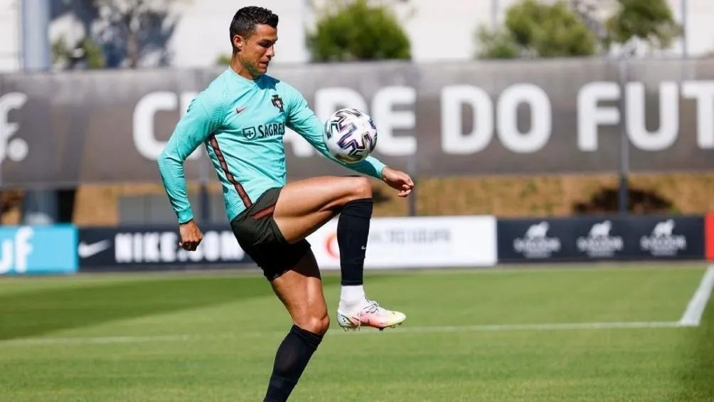 @Cristiano Cristiano en el entrenamiento con Portugal