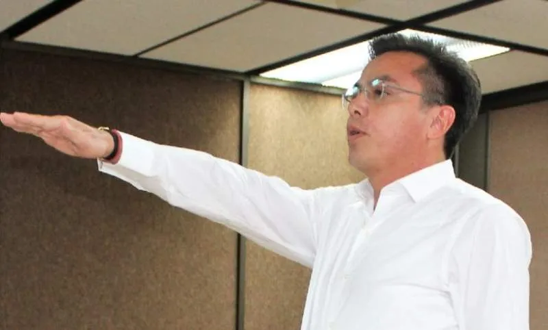 Alberto Salas en protesta