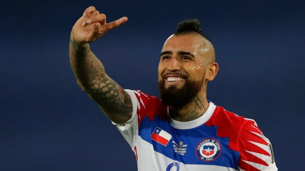 Vidal en el partido vs Brasil