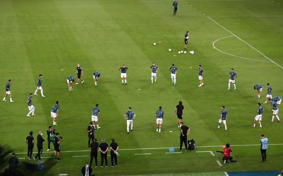 Calentamiento de la Selección de Argentina