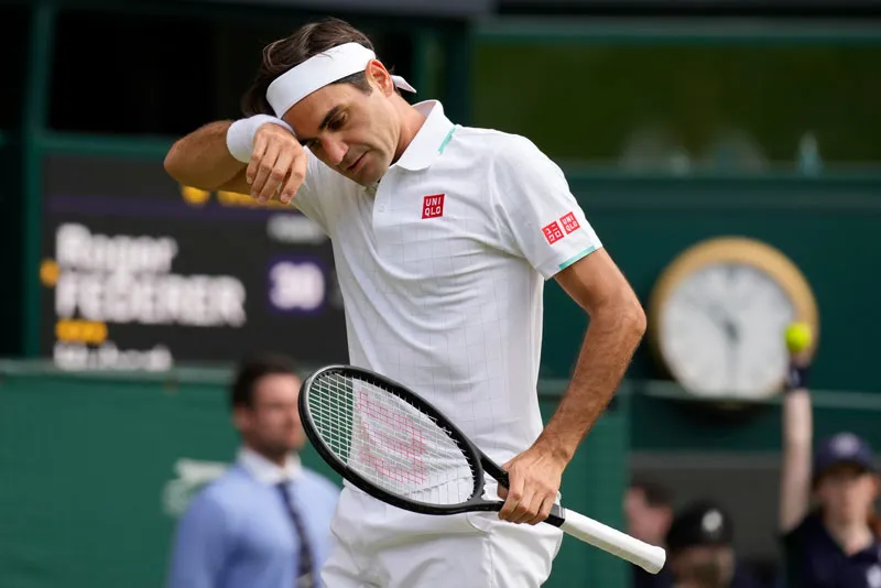 El suizo durante un partido en Wimbledon