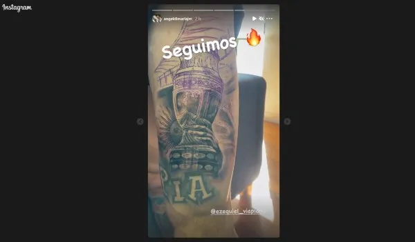 INSTAGRAM angeldimariajm Ángel Di María comparte el proceso de su tatuaje