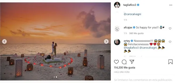 INSTAGRAM tagliafico3 El Ajax felicitó a Nicolás Tagliafico por su compromiso