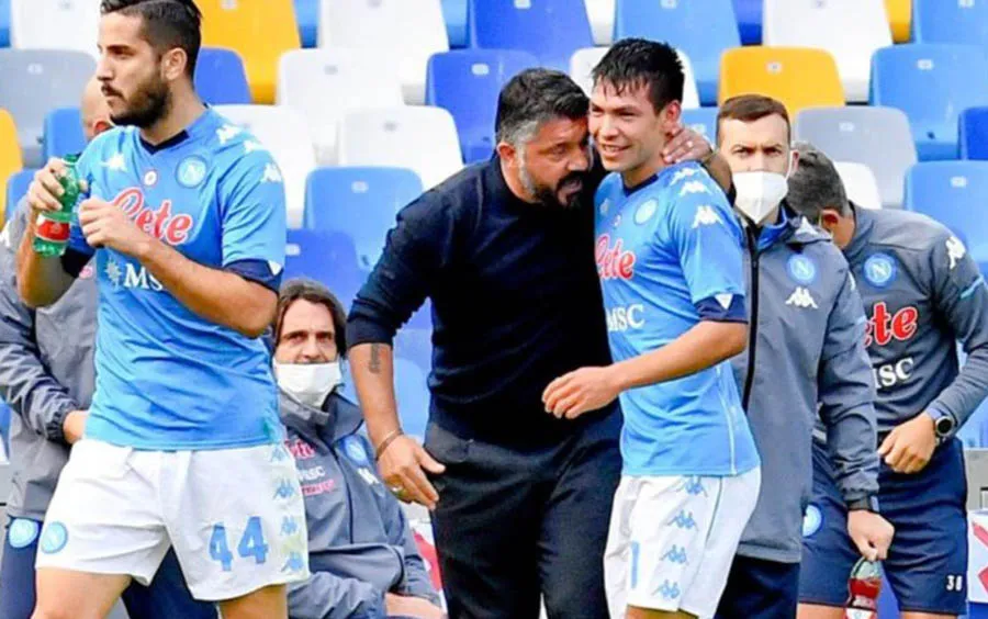 EFE Gattuso con Hirving Lozano