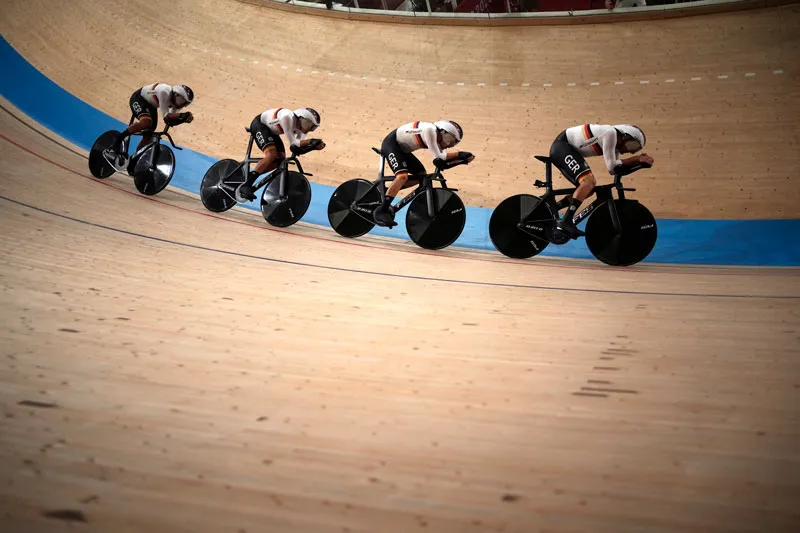 Las ciclistas alemanas en la competencia