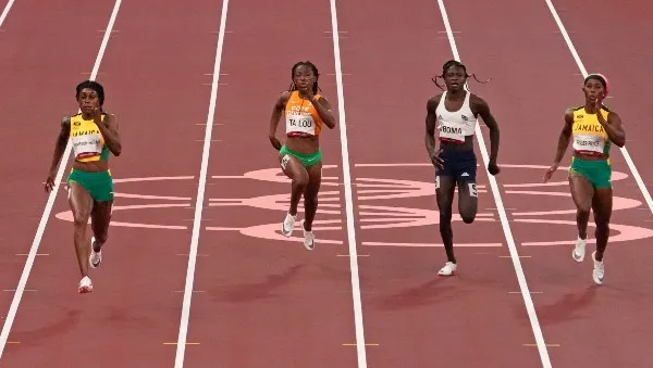 Christine Mbom en acción durante Tokio 2020