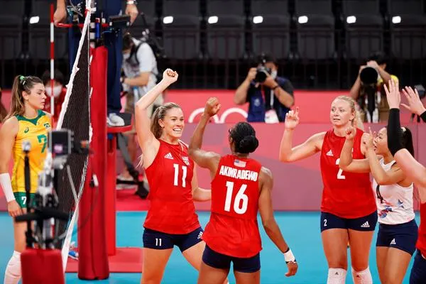 Estados Unidos en festejo de una jugada